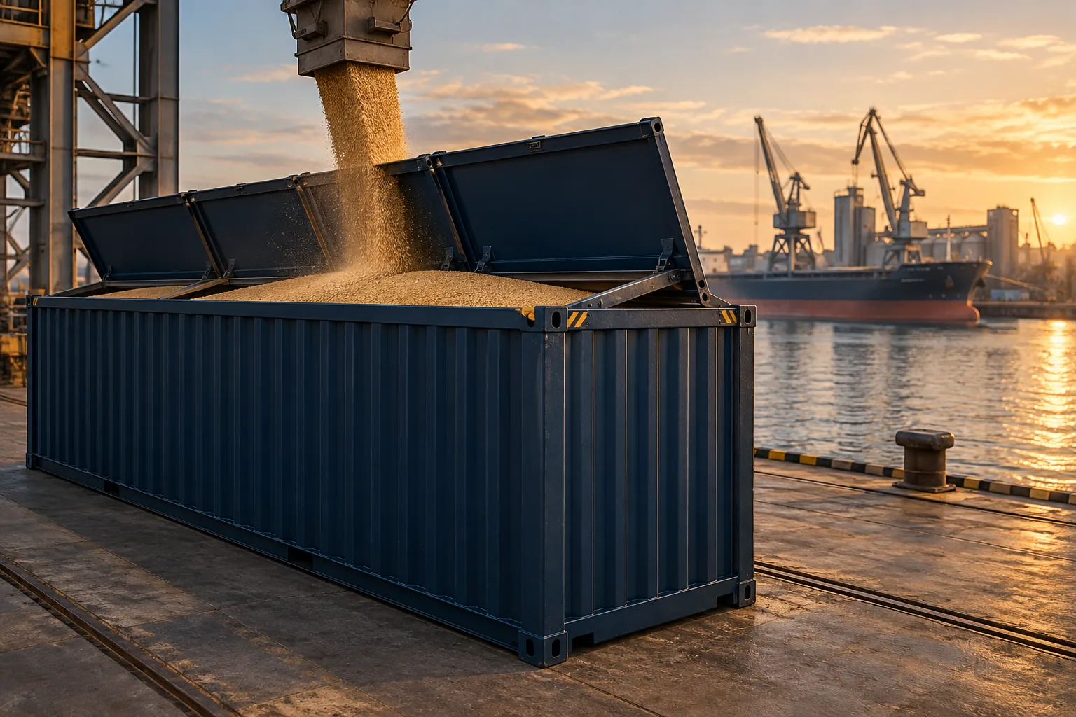 Illustration of a bulk shipping container