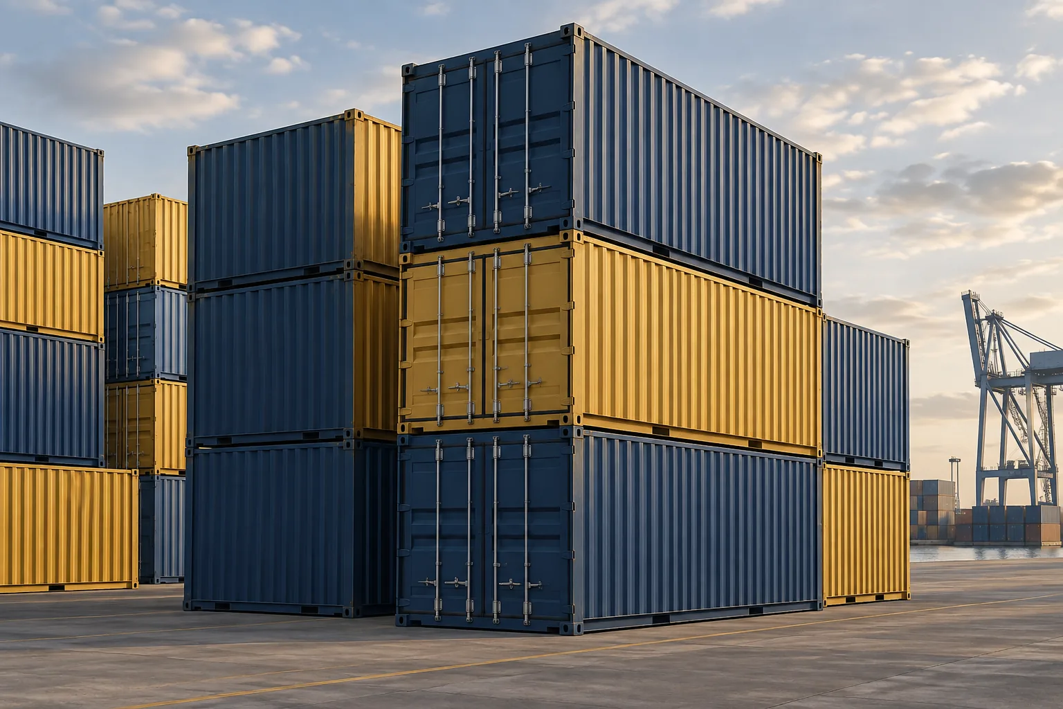 Illustration of a standard dry general-purpose shipping container