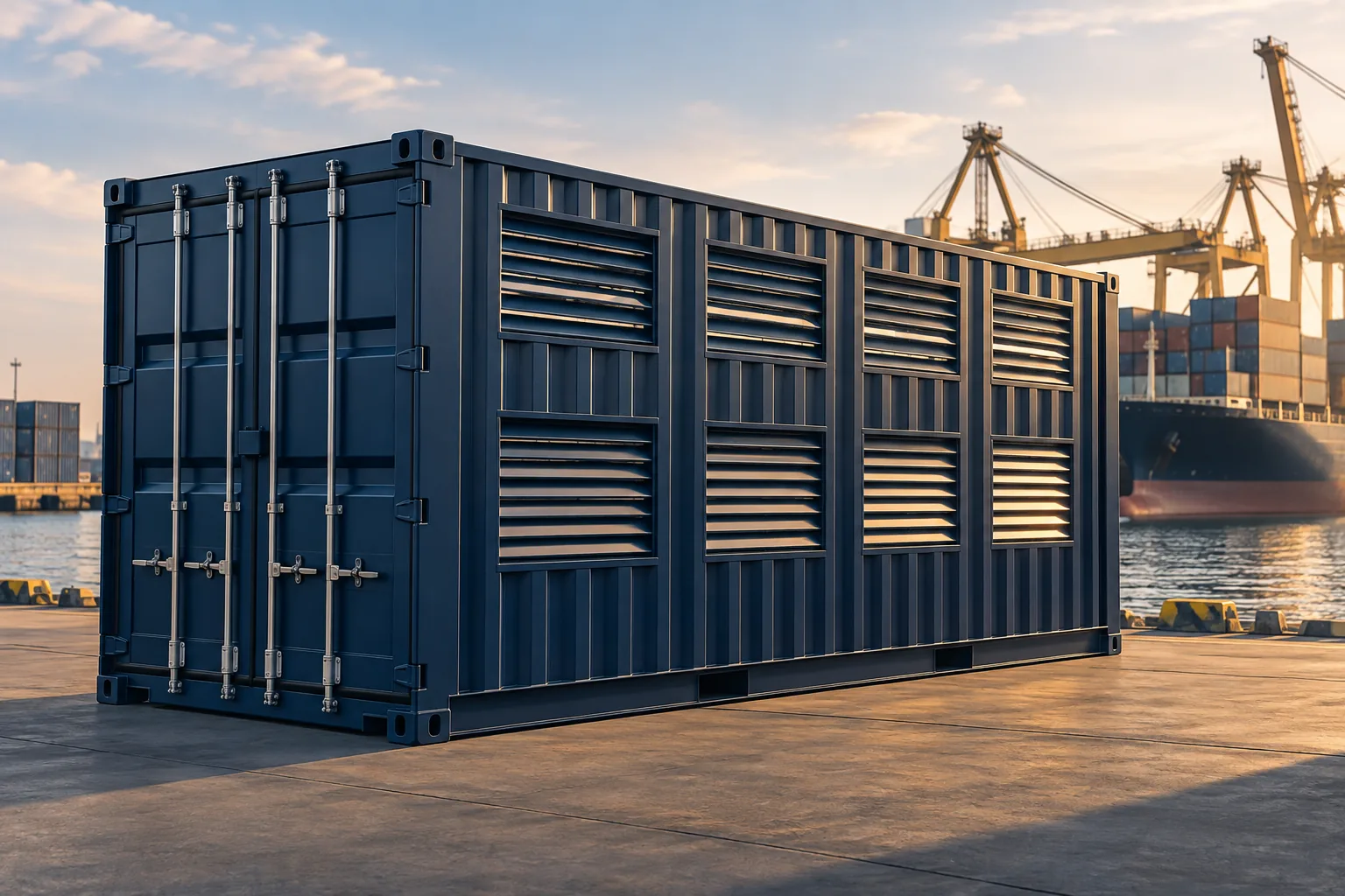 Illustration of a ventilated shipping container